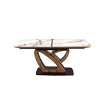 Раздвижной обеденный стол 1161 из керамики с мраморной отделкой и ореха