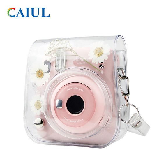 İnstax fotoaparat üzlüyü \ Instant Camera Case Mini 8, 9, 11  transparent flower