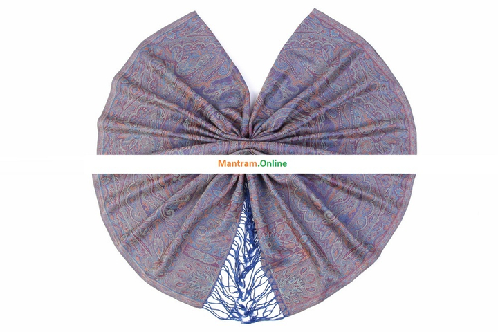 Палантин материал Вискозное волокно (Modal) Морские огурцы цвет синий 180х70 см.