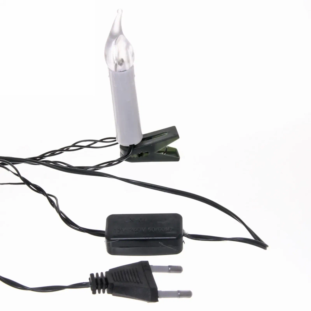 Гирлянда для дома 4 м 20 ламп LED «Свечи» зелёный пров. IP-20 Теплый белый