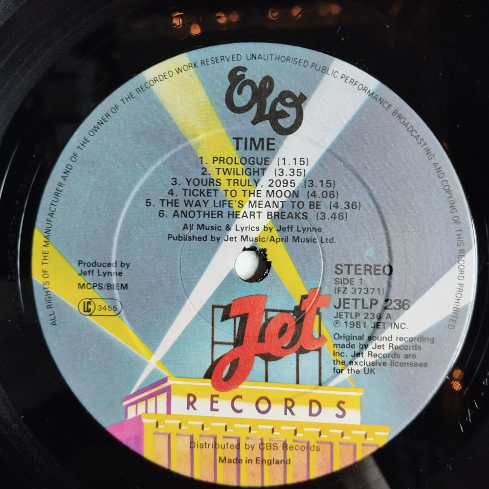 Винтажная виниловая пластинка LP ELO Electric Light Orchestra Time (UK 1981) Ticket To The Moon
