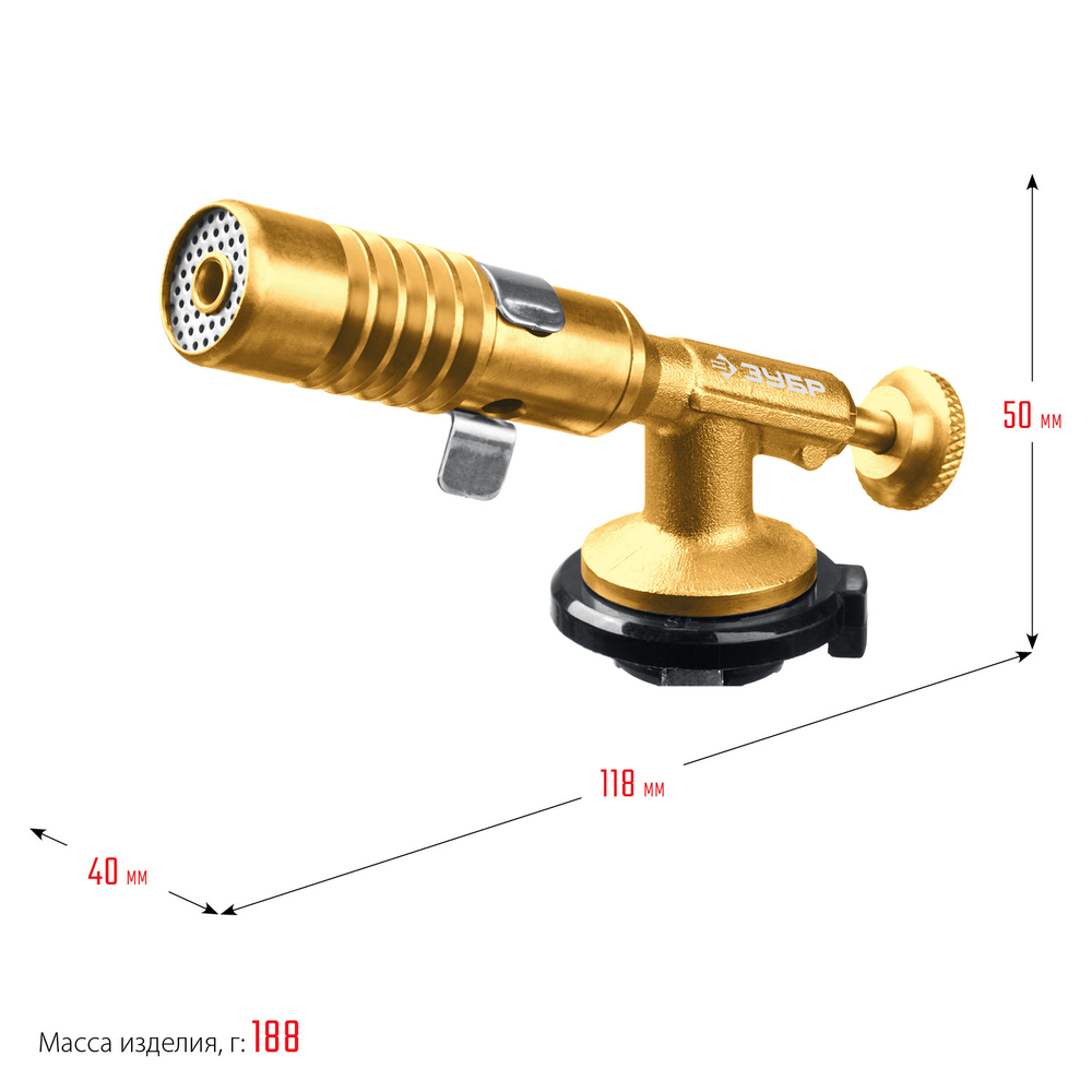 Горелка газовая Зубр Профессионал ГРМ-200 55556 на баллон с цанговым соединением