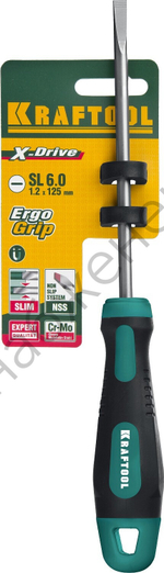 KRAFTOOL Х-Drive SL6x125, Отвертка (250071-6.5-125)