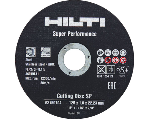 Диск отрезной по металлу/нержавеющей стали Hilti AC-D Inox Special Performance д. 125 мм толщина  1 мм