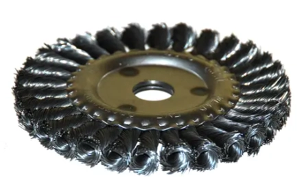 Корд-щетка дисковая прямая для УШМ (22,23 мм; 100 мм) с ворсом из витой проволоки "РОСОМАХА" (913100)