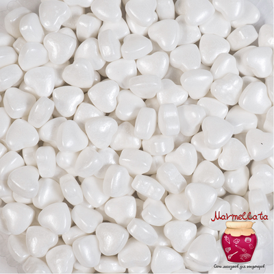 Посыпка "Сердечки БЕЛЫЕ перламутровые 3D", 50 гр.