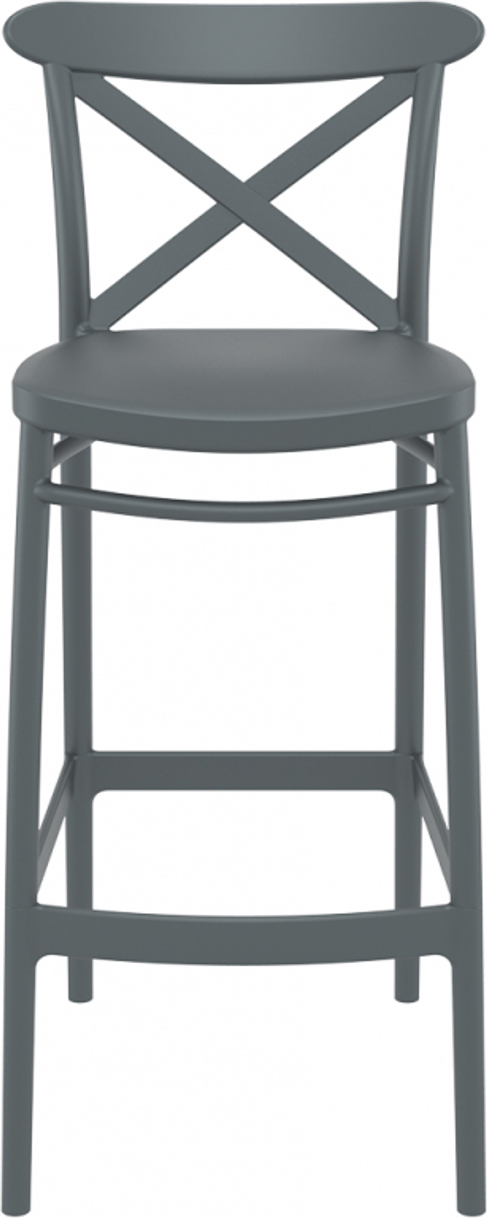 Стул пластиковый барный Siesta Contract Cross Bar 75, темно-серый