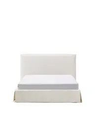 Кровать Jaira из белого шенилла со съемным чехлом для матраса 160x200 см