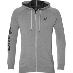 Мужская теннисная кофта Asics Big Asics FZ Hoodie M - mid grey heather/dark grey