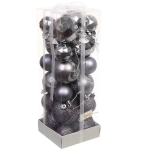 Набор шаров «Winter shine» 6 см + 4 см (24 предмета), Графит