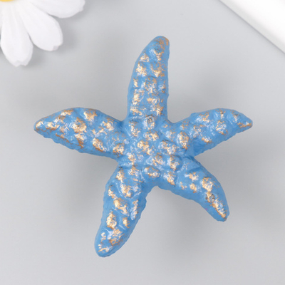 Ручка дверная чугун "Морская звезда" голубая с патиной 6,6х7,4 см 9540212