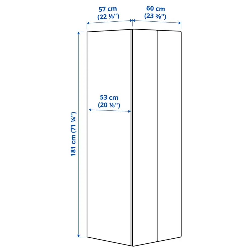 Шкаф - PLATSA/ SMÅSTAD / SMАSTAD  IKEA/ ПЛАТСА/СМОСТАД  ИКЕА, 60х57х181 см, белый