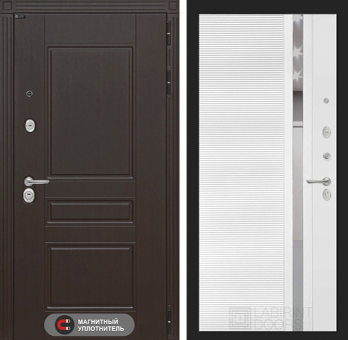 Мегаполис 31 белый софт с тонировнной зеркальной вставкой