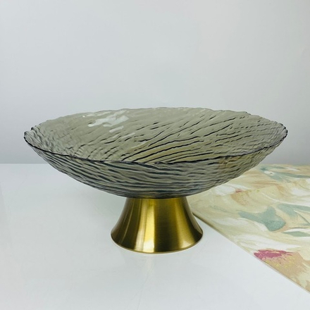 Lenardi 588-710 Фруктовница 26,5х12см на ножке в под.уп.(х6)Стекло