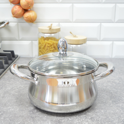 Набор кастрюль 3 предмета (1,9л, 2,7л, 3,6л) нерж Bella Cucina BC-2142