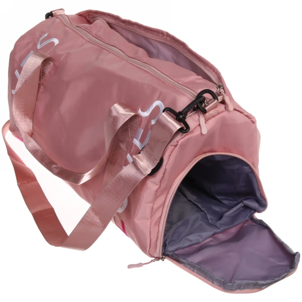 Сумка спортивная «Sport Loves», водонепроницаемый отдел + 2 кармана+отдел под обувь, цвет пудровый, 42*24*18 см
