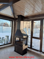 Камин ПРАГА УГЛОВОЙ правый черный, шамот черный