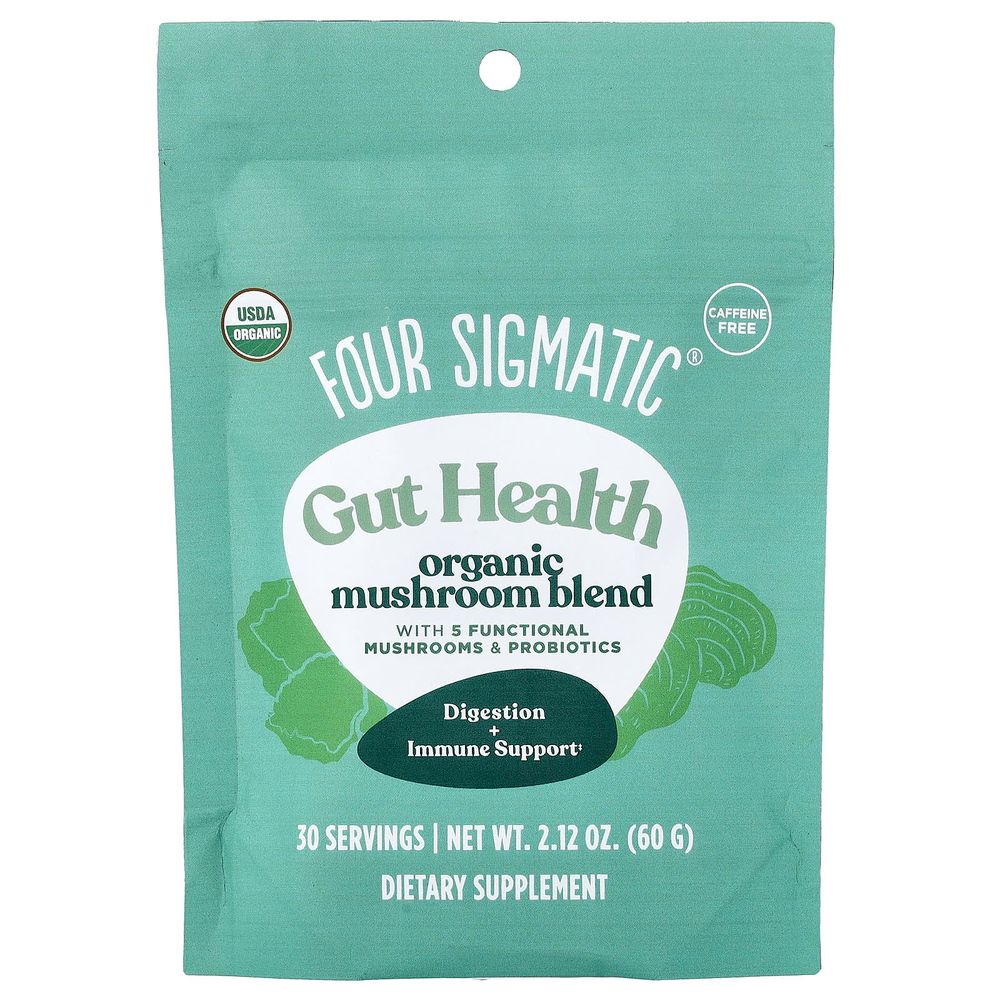 Four Sigmatic, Gut Health, органическая смесь грибов, без кофеина, 60 г (2,12 унции)