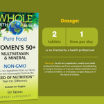 Natural Factors, Whole Earth & Sea®, мультивитамины и минералы для женщин старше 50 лет, 60 таблеток