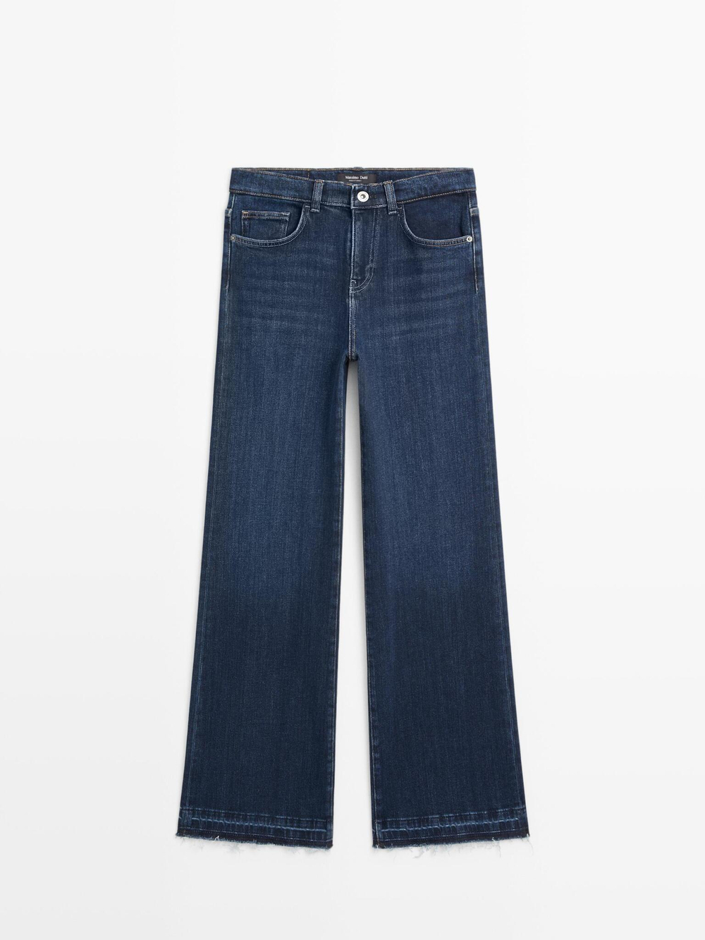 Massimo Dutti Джинсы клеш со средней посадкой, темно-синий