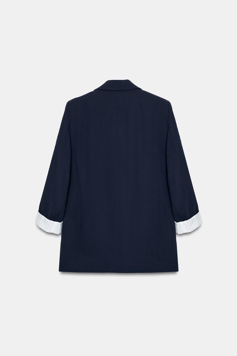 ZARA БЛЕЙЗЕР С ПРИНТОМ НА МАНЖЕТАХ, МОРСКОЙ СИНИЙ