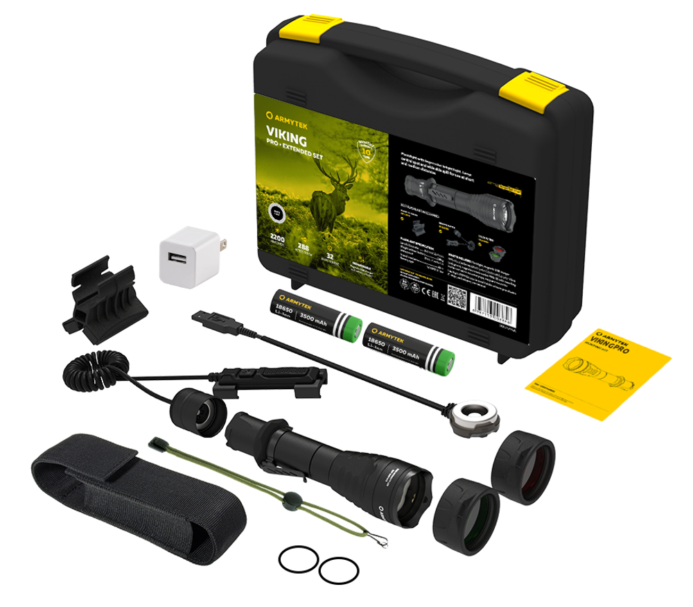 Набор охотника ARMYTEK VIKING PRO MAGNET USB EXTENDED SET F07702C холодный свет, 2200Лм
