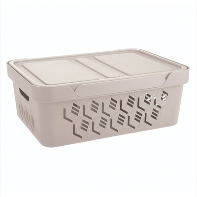 Ящик с крышкой универсальный "deluxe", 380х276х140 мм, 12л (светло-бежевый)