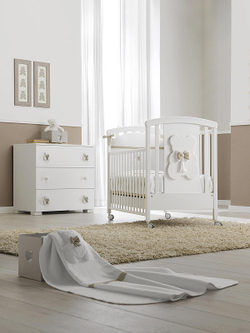 Тумба-комод с пеленальным столом Erbesi Dudu белый/песочный