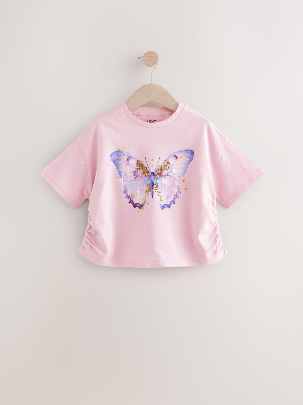 Футболка для девочки Next AM0-630, 3 шт., Мятный, Розовый, Синий