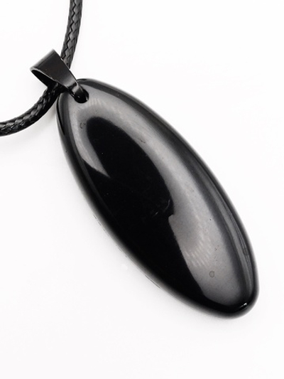 Кулон черный овал