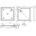 Душевой поддон Azario 1000х1000х150 R/L, для GREENWOOD 1000, NAG 1221 1000  81143