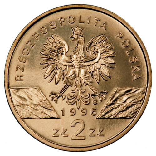 2 злотых Ёж (животный мир) 1996 год, Польша. UNC