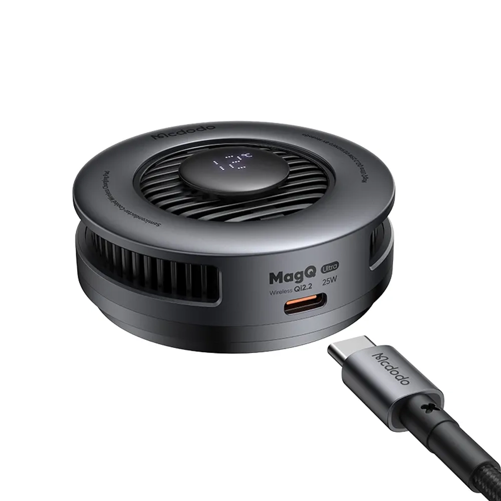 БЗУ-кулер McDoDo magsafe Qi2.2 с подсветкой и индикатором температуры