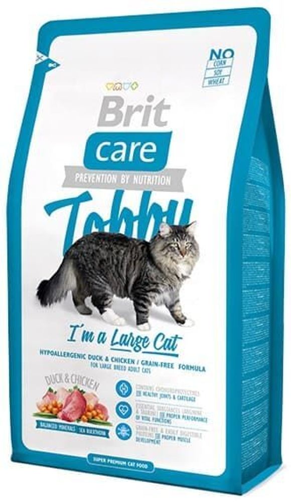 Brit Care Cat Tobby 2кг. сухой корм для кошек крупных пород