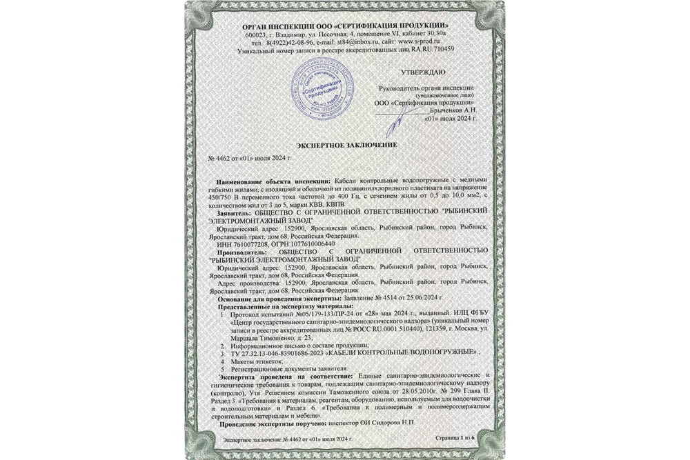 Кабель водопогружной КВВ 3*1,5 TDM