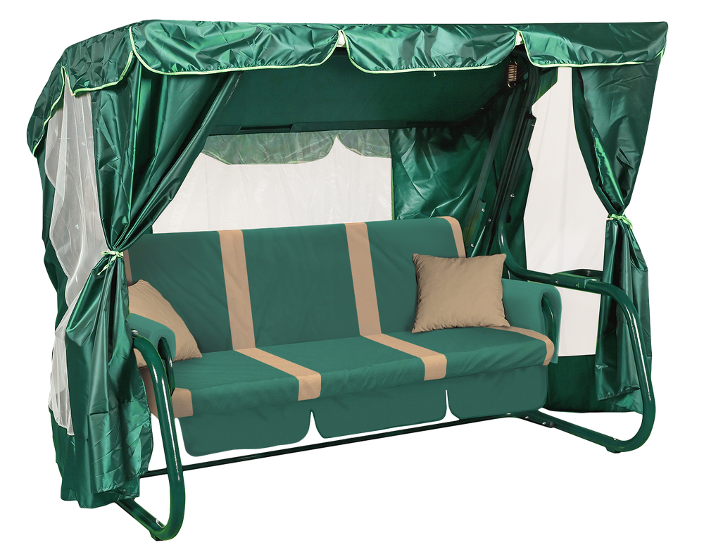 Садовые качели «Нирвана Премиум» с москитной сеткой — Green
