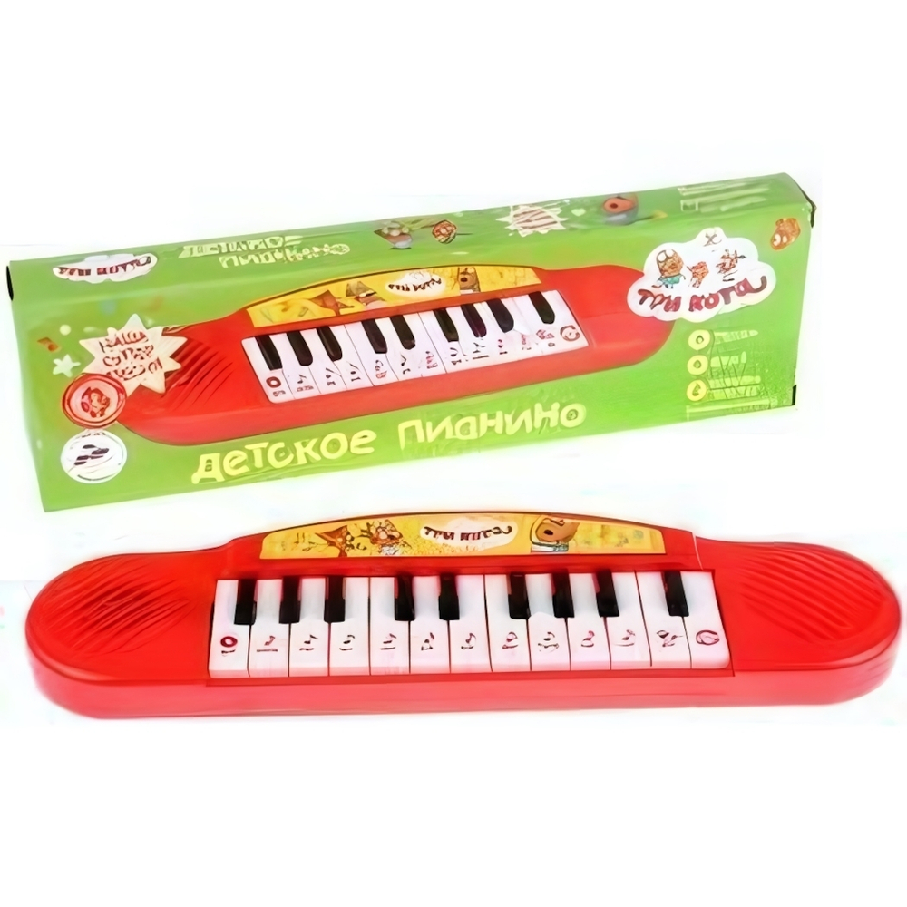 Электропианино "Три Кота" Песни из м/ф на бат, коробка B1371790-R15 (Умка)