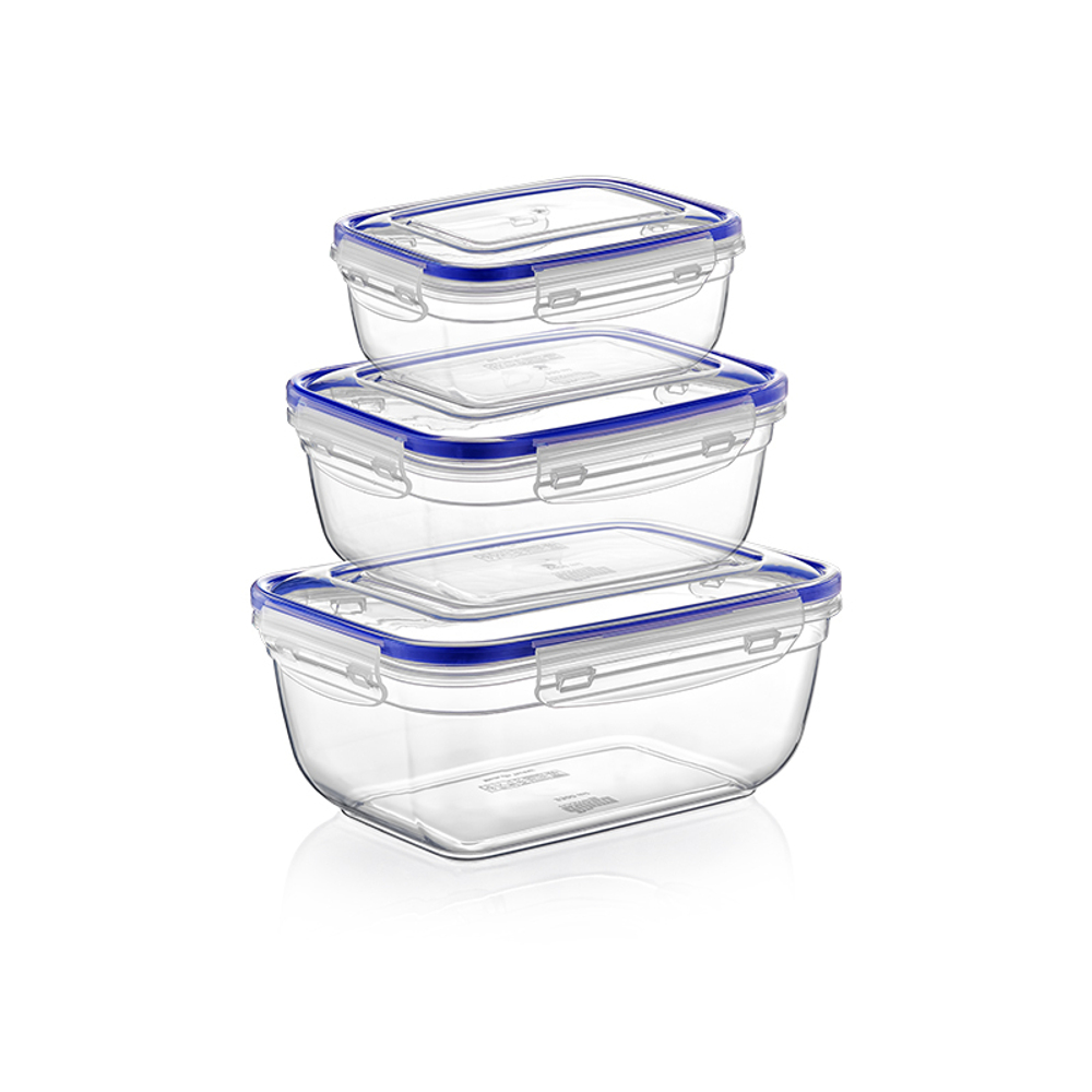 Воздухонепроницаемый прямоугольный контейнер Набор (400-800-1400)мл