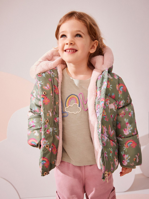 Куртка утепленная с капюшоном для девочки Next Q81-821, Хаки