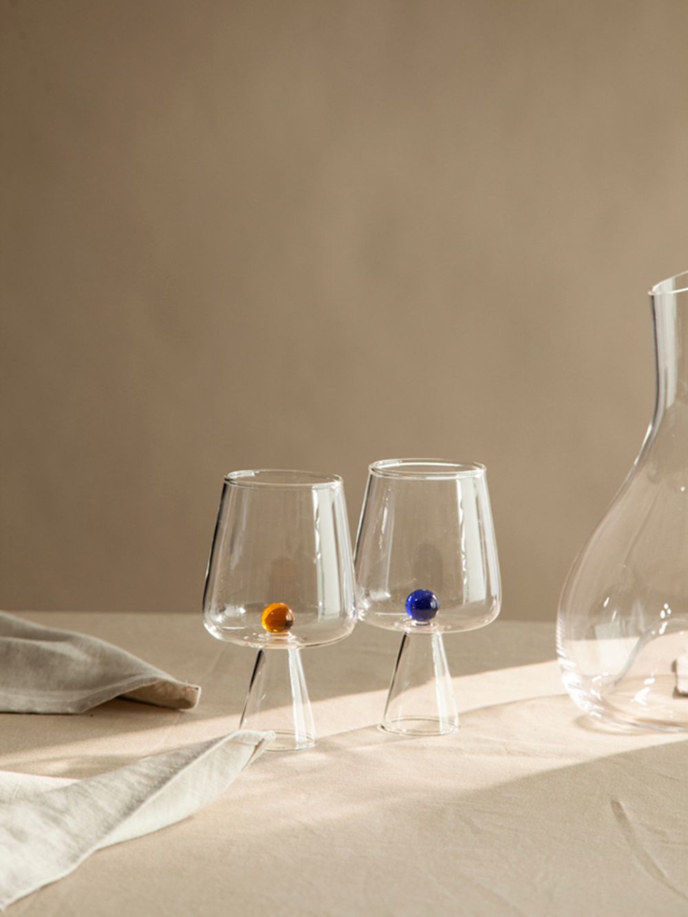 Набор бокалов для вина Orb, 400 мл, синий/янтарный, 2 шт.