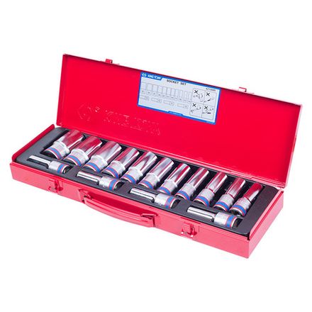 Цена на KING TONY (4215MR) Набор глубоких торцевых головок 1/2", 12-гранные, 10-32 мм, 15 предметов