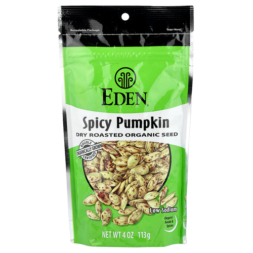 Eden Foods, органические пряные семена тыквы, обжаренные, 113 г (4 унции)