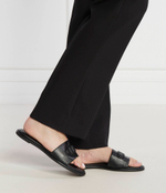 Шлепанцы кожаные saylor Michael Kors - черный(40H3SYFA1L)