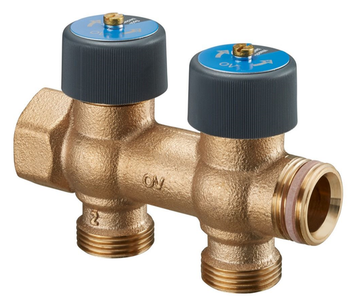 Гребёнка Oventrop Multidis R 3/4"x3/4" - 2 отвода коллектор «евроконус» арт. 4200552 DN 20 бронза