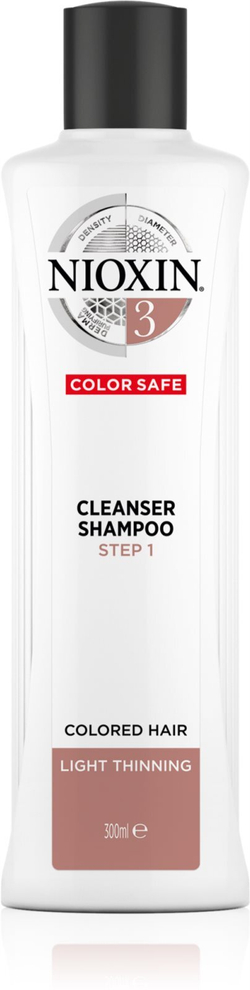 Nioxin System 3 Color Safe - очищающий шампунь для истонченных, окрашенных волос /   300  ml  / GTIN 8005610494524