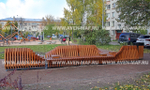 Скамейка на металлическом каркасе