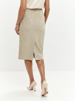 Юбка Сандра из экокожи в оттенке миндаля