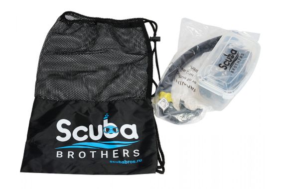 Набор маска+трубка в сумке C4 Carbon Martian серый