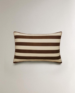 ZARA HOME НАВОЛОЧКА В ПОЛОСКУ, КОРИЧНЕВЫЙ