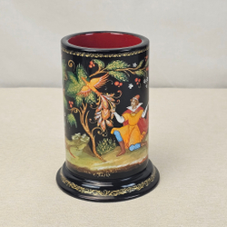 Стакан под ручки с карандашами "Жар-птица и Иван" (Ручная роспись Палех)